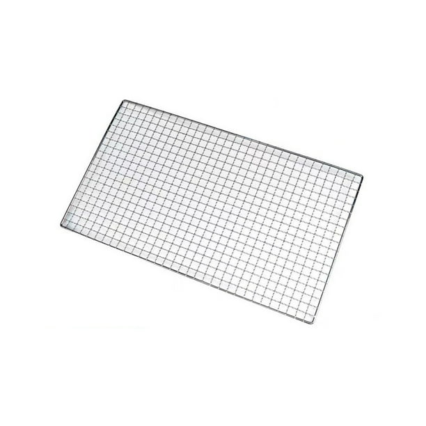 Eigraketly Reemplazo de malla de barbacoa de acero inoxidable, soldado, plateado, inodoro, lavable, reutilizable, puesto de comida, parrilla, Estufas de camping 50x38cm