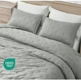 thumbnail image 3 of Chezmoi Collection Glen 3-Piece Crescent Stitched Quilt Set, King Size, Light Gray, Rayon Derived from Bamboo & Polyester Blended, Soft Breathable Cooling Bedspread for Hot Sleepers, 3 of 9
