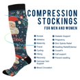 thumbnail image 2 of FORMRS Womens Knee High Socks Casual Long Thick Travel Daily Wear, 1 Pair, Blue Christmas Santa, 2 of 6