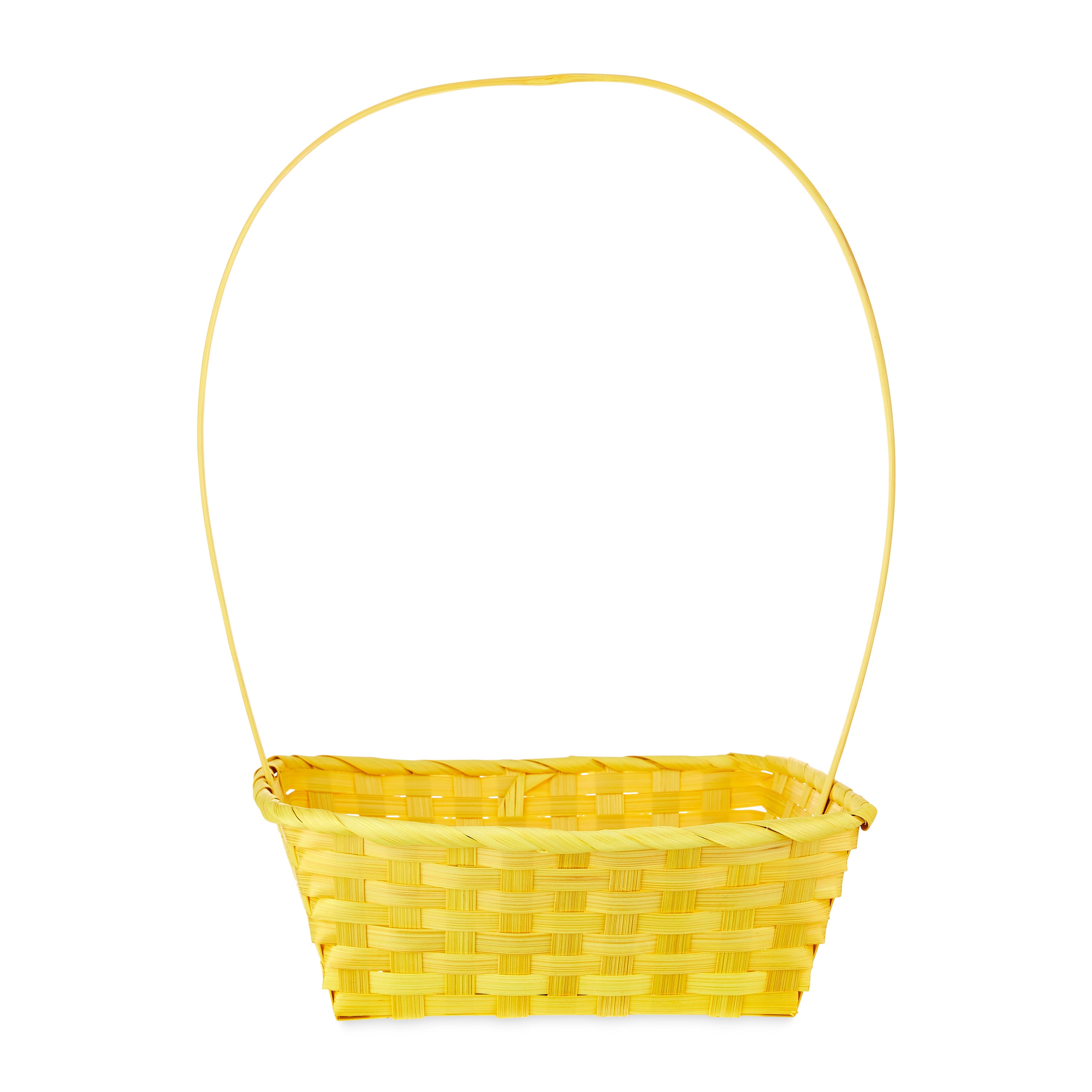 Way To Celebrate Large Square Yellow Bamboo Easter Basket