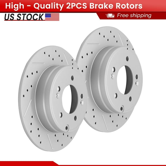 ACB ZONE Rear Brake Rotors Set for Hyundai Azera Sonata Tucson Kia Cadenza Optima, Drilled & Slotted Disc Rotors Kit (Left & Right)