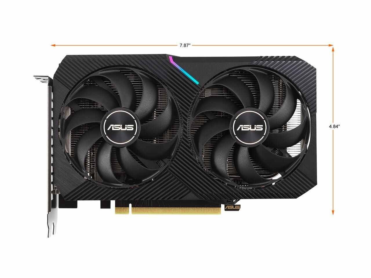 ASUS Dual GeForce RTX™ 3050 OC Edition 8GB GDDR6 with two powerful Axial-tech fans and a 2-slot design for broad compatibility -