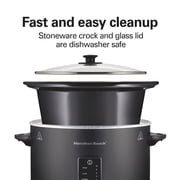 Hamilton Beach 5 Qt Programmable Slow Cooker, Stoneware Crock with Removable Pot, Black