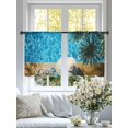 thumbnail image 3 of Sheer Curtains 54 Inches Long 2 Panels, Summer Blue Water Hat Palm Tree Rod Pocket Curtain Voile Draperies, Ocean Starfish Light Filtering Window Treatment for Living Room Kitchen Bedroom, 3 of 8