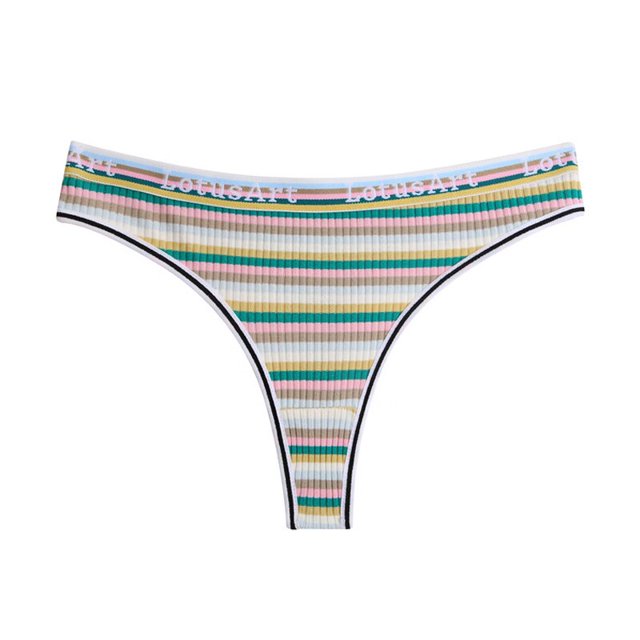 TrowBridge-bragas sexys para mujer, tangas de algodón a rayas, lencería deportiva transpirable, ropa interior bonita, bragas cómodas