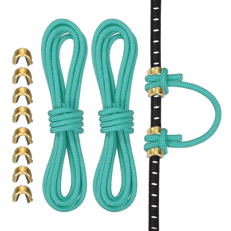 Uxcell Archery D Loop Rope Bow String D Loop Rope with Brass Nock Points 3 ft & 2 Pcs & Cyan -Fitting for (Compound Bow Strings)