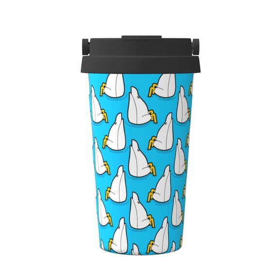 Logiee Duck Dives Print Stainless Steel Coffee Tumbler, Travel Coffee Mug, Insulated Coffee Mug with Lid, Spill Proof Coffee Cup, Portable Thermal Mug