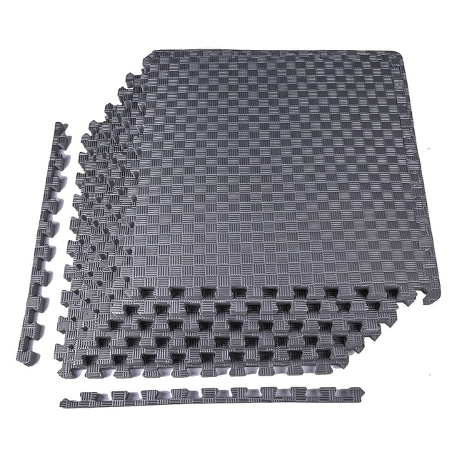 BalanceFrom Tapis d'Exercice en Mousse EVA Emboîtable de 24 Pi2, Gris