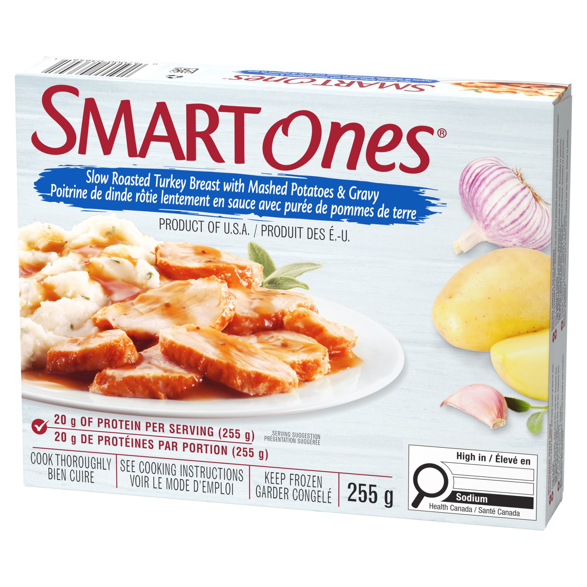 Repas Congelé Poitrine De Dinde Rôtie Lentement En Sauce Avec Purée De Pommes De Terre, 1 Boîte, Pour Un Repas Contrôlé En Portions Facile, Sans Couleurs Ou Saveurs Ou Artificiels SOS POIT DINDE ROTIE 255GM12
