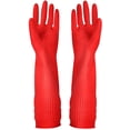 thumbnail image 1 of Guantes de limpieza de goma, guantes para lavar platos de cocina, 5 pares, impermeables, reutilizables (medianos), 1 of 6