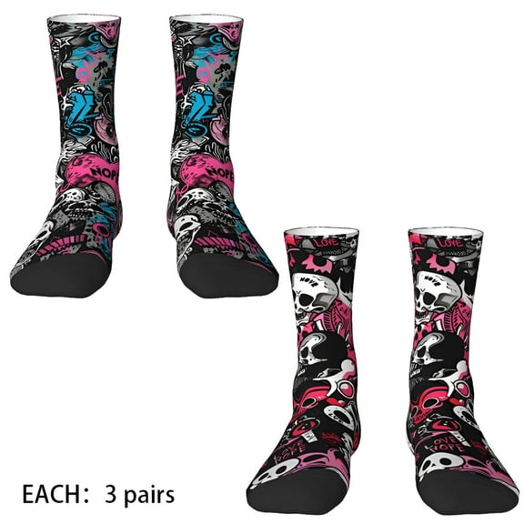 TELOLY 6Pairs Crew Socks for Men9-13Socks Men Men's Socks ,Style1