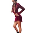thumbnail image 4 of Sunloudy Conjunto de Falda para Mujer, Tops Cortos de Color Sólido de Manga Larga de Malla con Cuello Redondo + Falda por Encima de la Rodilla Traje de Ropa de Dos Piezas de Verano Sunloudy  S M L, 4 of 7