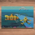 thumbnail image 6 of Ambesonne Yellow Submarine Jigsaw Puzzle Durable Cardboard, Diver Dolphins, 1000 pcs, Petrol Blue and Ginger, 6 of 6