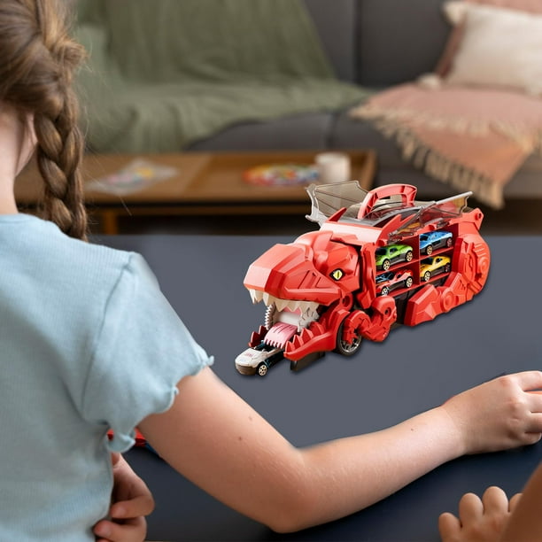 Camión De Juguete Con Dinosaurio - Incluye 12 Mini Coches, Regalo Para Niños 3+ Años
