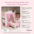 thumbnail image 2 of Emily Rose 18 Inch Doll Furniture Loft Bunk Bed with Doll Clothes Storage Shelves, Bins & Bedding - Fits 15" - 19" Dolls, 2 of 9