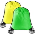 thumbnail image 1 of 2 Pcs Drawstring Backpack Bags Sports Cinch Sack String Bags Yellow Light Green Drawstring Gym Bag Draw String Backpack Bulk Swimming String Bags, 1 of 5