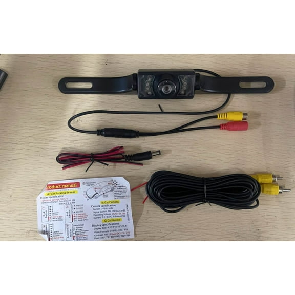 Universal License Plate Backup Camera 8 HD LED Infrared 170° Wide Angle IP68 Waterproof Anti-Fog Night Vision Fit for Car Truck SUV 12V Vehicle Rear View Camera Easy Installation