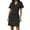 Black, variant on Womens V Neck Short Sleeve Scrub Dress Medical Uniform Easy Care Lightweight Stretch Fabric Black XXL