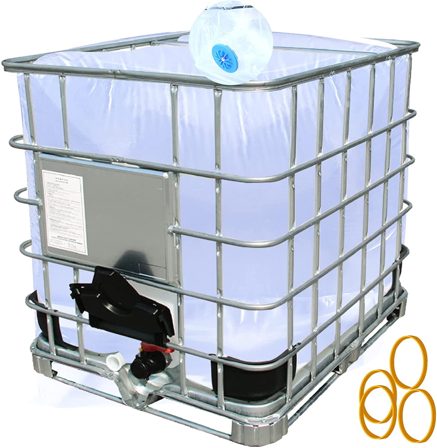 APPROVED VENDOR Liquid Storage Container: 40 in x 46 1/2 in x 48 in,  IBC-275, HDPE With Wire Frame