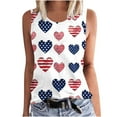 thumbnail image 2 of Aboser Womens American Flag Tank Tops Plus Size Sleeveless Basic Shirt 4th of July Pullover Tanks Cute Hearts Patriotic Shirts Summer Vacation Tee Tops, 2 of 5