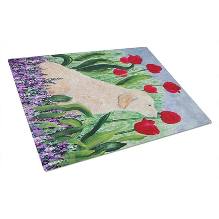 

Carolines Treasures SS8610LCB Golden Retriever Glass Cutting Board Large 12H x 16W multicolor