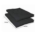 thumbnail image 5 of Benjara BM206486 Tissu de Transition de 2 Pièces Tapis de Futon Capitonné &44; Noir, 5 of 5