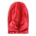thumbnail image 3 of TiaoBug Unisex Men Women Metallic Latex Full Face Cover Blindfold Mask Hood Shiny Headgear Red OneSize, 3 of 4
