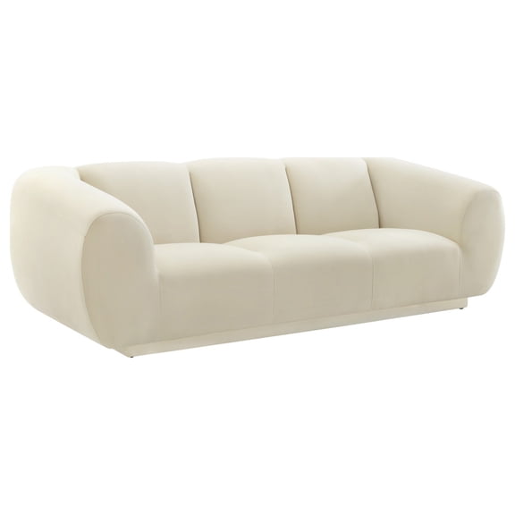 Emmet Cream Velvet Sofa - Cream