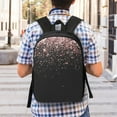 thumbnail image 5 of Disketp Rose Gold Glitter1 School Backpack, Lightweight Basic Middle School Bookbags 17 Inch Casual Daypack for Student College, Travel or Outdoor, 5 of 6