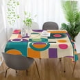 thumbnail image 3 of Yayeee Tablecloths 54" x 54" Rectangle Wrinkle Resistant Party Table Cover, Purple Geometric, 3 of 8
