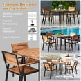 thumbnail image 6 of Costway 5PCS Patented Acacia Wood Round Table w/Umbrella Hole Garden Deck, 6 of 11