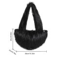 thumbnail image 4 of Bolso Mujer Mullido Bandolera Piel Sintética Color Sólido Niña Invierno Negro, 4 of 8