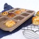 thumbnail image 4 of Molde para pan, molde cuadrado dorado para hamburguesa, 12 conexiones, molde para pastel de pan antiadherente, horneado en la cocina, paquete de 2 piezas, 4 of 5