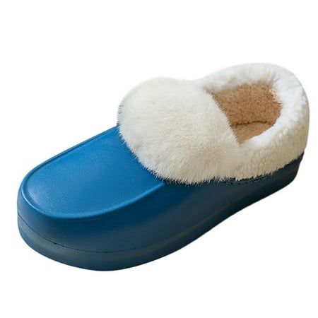 

Men Lightweight Comfortable Shoes Men Slip On Furry Plush Flat Home Outdoor Winter Round Toe Non Slip Keep Warm Shoes