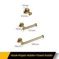 thumbnail image 1 of Bathroom Hardware Accessories Set Brushed Gold Knurled Brass Kit Towel Bar Ring Robe Hook Paper Holder Towel Ring Toilet Brush My Lux Decor Round, 1 of 20
