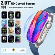 Smart Watch for Men Women, 2.01 AMOLED HD Curved Screen Smart Watch Fits for Android and iPhone, Bluetooth Calls/Answer, Fitness Tracker, 110+ Sport Modes, IP68 Waterproof Smartwatch, Gifts