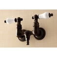 thumbnail image 3 of Kingston Brass AE33T5 Aqua Vintage 3-3/8 Inch Wall Mount Tub Faucet, Oil Rubbed Bronze, 3 of 4