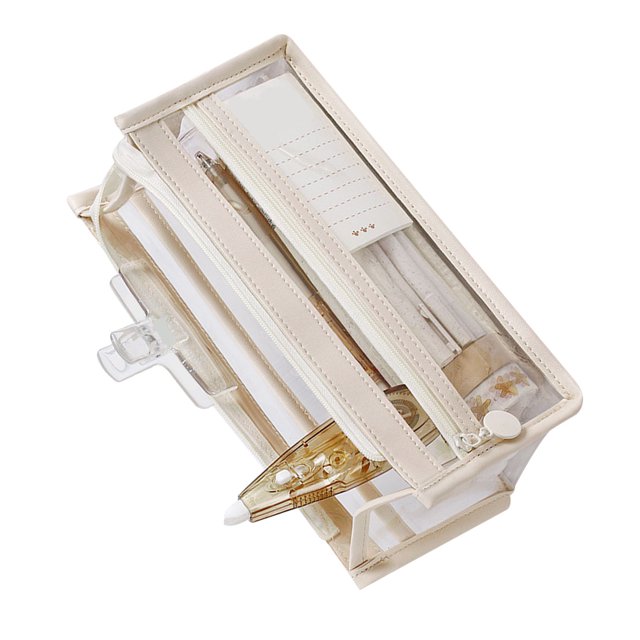 Organizador de Lápices, Estuche de Lériz con Estilo Transparente Portátil Multifuncional Fine Workship para CosméTes