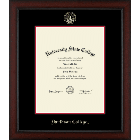 Davidson College Diploma Frame, Document Size 11.5" x 14.5"