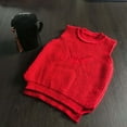 thumbnail image 4 of REDARER Girls Knit Vest Soft Warm Winter Sleeveless Pullover Top for Kids Cozy Casual Wear Everyday Outfit Layering Piece,Size:3-4 Years, 4 of 4