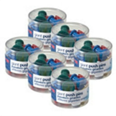 UPC: 0194629087037 | Officemate Giant Push Pins  12 Per Pack  6 Packs