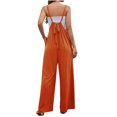 thumbnail image 5 of Womens Stretchy Jumpsuits Casual Overalls Jumpers Adjustable Spaghetti Straps One Piece Rompers with Pockets Orange XXL, 5 of 7