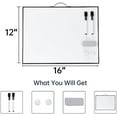 thumbnail image 2 of Small White Board - 12 X 16 Inches Portable Aluminum Frame Magnetic Dry Erase Board with Holder, to Do List Notepad for Office, Home, School, 2 of 7