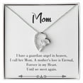 thumbnail image 2 of To Mom Remembrance Message Mother's Love is Eternal White Forever Necklace w Message Card, 2 of 8