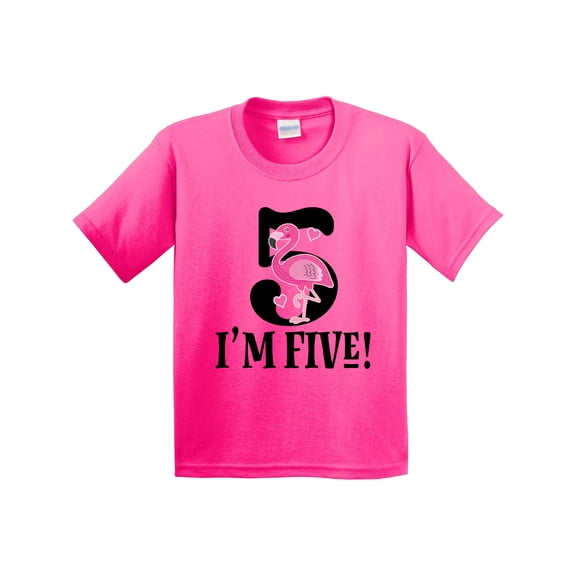 Inktastic 5th Birthday Flamingo 5 Year Old Girl Youth T-Shirt