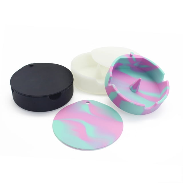 Silicone Heats Resistant Soft Car Interior ashtray prevents the ash Ash Tray with Lid Anti-Scalding Washable Personalized Office Container Type 1