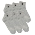 thumbnail image 2 of Polo Ralph Lauren Low Cut 6 Pairs Cushioned Socks, Sock Size 10-13, Grey, 2 of 2