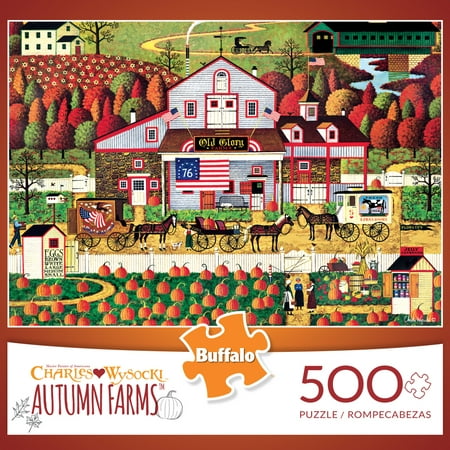 Buffalo Games Autumn Farms by Charles Wysocki Jigsaw Puzzle (500 (The Best Farm Games)