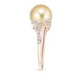 thumbnail image 3 of ANGARA Golden South Sea Cultured Pearl and Leaf Ring with Diamonds in 14K Rose Gold for Women | June Birthstone, Birthday, Anniversary, Jewelry Gift for Women | Pearl Ring, 3 of 9