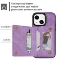 thumbnail image 5 of SaniMore for iPhone 14 6.1" 2022 Back Case with Zipper Card Pokcet Flip Wallet/Kickstand Shock Absorption Anti-fall Retro PU Leather Wear-resistant Shell For iPhone 14, Purple, 5 of 9